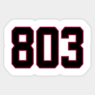 803 - Black with Garnet Trim Sticker